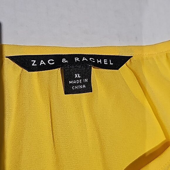 Bright yellow pullover top featuring decorative sleeves by Zac & Rachel size XL - Picture 5 of 9